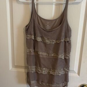 New York & Company Brown Lace Camisole